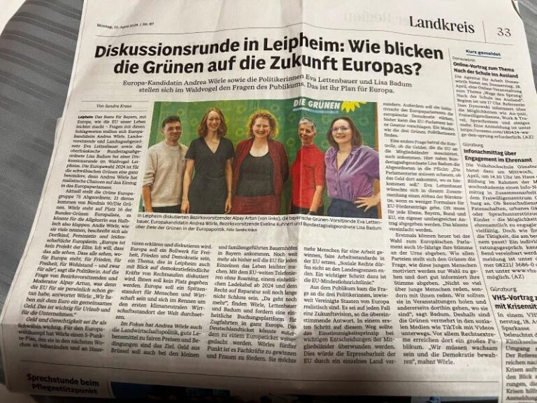 EU als Stabilitätsanker und Vorreiterin – Andrea Wörle, Lisa Badum und Eva Lettenbauer in Leipheim