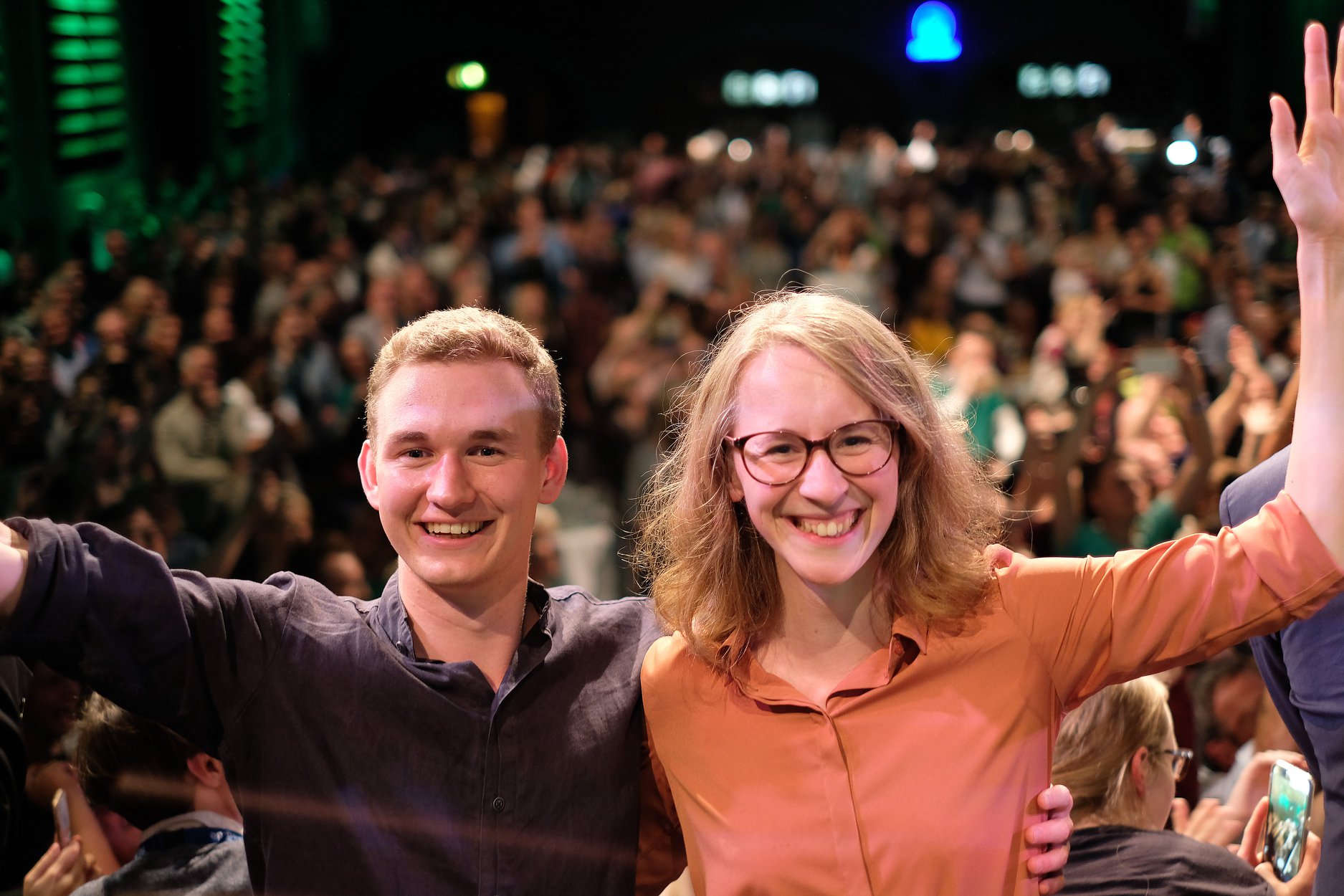 Florian Siekmann und Eva Lettenbauer nach der Landtagswahl.