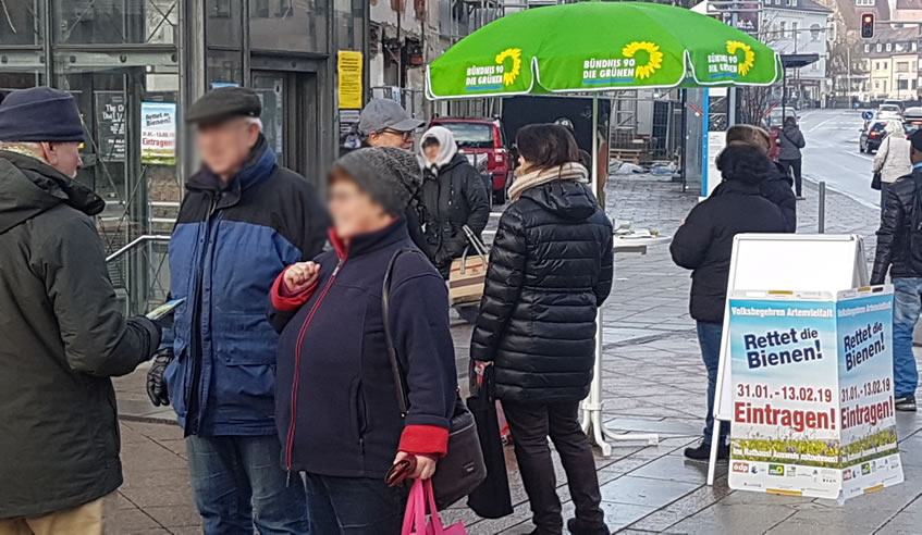 Infostand Volksbegehren Artenvielalt in Neu-Ulm